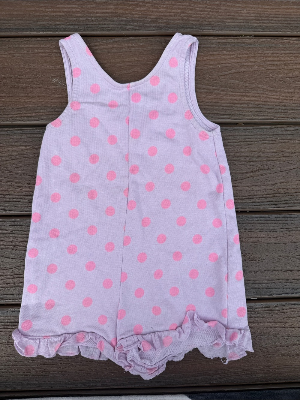Girls' Pink Polka Dot Sleeveless Romper